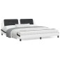 vidaXL Estructura de cama con cabecero cuero sintético blanco y negro vidaXL Estructura de cama con cabecero cuero sintético blanco y negro