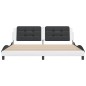 vidaXL Estructura de cama con cabecero cuero sintético blanco y negro vidaXL Estructura de cama con cabecero cuero sintético blanco y negro