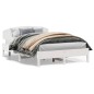 vidaXL Estructura de cama con cabecero madera pino blanco 140x200 cm vidaXL Estructura de cama con cabecero madera pino blanco 140x200 cm