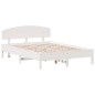 vidaXL Estructura de cama con cabecero madera pino blanco 140x200 cm vidaXL Estructura de cama con cabecero madera pino blanco 140x200 cm