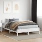 vidaXL Estructura de cama con cabecero madera pino blanco 140x200 cm vidaXL Estructura de cama con cabecero madera pino blanco 140x200 cm