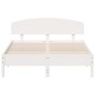 vidaXL Estructura de cama con cabecero madera pino blanco 140x200 cm vidaXL Estructura de cama con cabecero madera pino blanco 140x200 cm