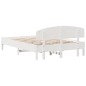 vidaXL Estructura de cama con cabecero madera pino blanco 140x200 cm vidaXL Estructura de cama con cabecero madera pino blanco 140x200 cm