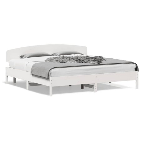 vidaXL Estructura de cama con cabecero madera de pino blanco 200x200cm