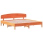 vidaXL Estructura cama con cabecero madera pino marrón cera 200x200 cm