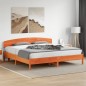 vidaXL Estructura cama con cabecero madera pino marrón cera 200x200 cm