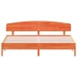 vidaXL Estructura cama con cabecero madera pino marrón cera 200x200 cm