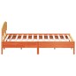 vidaXL Estructura cama con cabecero madera pino marrón cera 200x200 cm