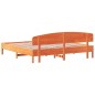 vidaXL Estructura cama con cabecero madera pino marrón cera 200x200 cm