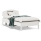 vidaXL Estructura de cama con cabecero madera pino blanco 90x190 cm vidaXL Estructura de cama con cabecero madera pino blanco 90x190 cm