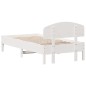 vidaXL Estructura de cama con cabecero madera pino blanco 90x190 cm vidaXL Estructura de cama con cabecero madera pino blanco 90x190 cm