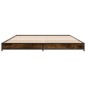 vidaXL Estructura cama madera ingeniería metal roble ahumado 120x200cm vidaXL Estructura cama madera ingeniería metal roble ahumado 120x200cm