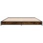 vidaXL Estructura cama madera ingeniería metal roble ahumado 140x190cm vidaXL Estructura cama madera ingeniería metal roble ahumado 140x190cm