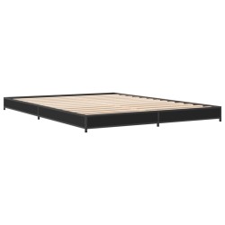 vidaXL Estructura de cama madera de ingeniería y metal negro 120x190cm