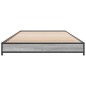 vidaXL Estructura cama madera ingeniería metal gris Sonoma 90x200 cm vidaXL Estructura cama madera ingeniería metal gris Sonoma 90x200 cm