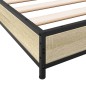 vidaXL Estructura cama madera ingeniería metal roble Sonoma 75x190 cm vidaXL Estructura cama madera ingeniería metal roble Sonoma 75x190 cm