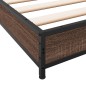 vidaXL Estructura cama madera ingeniería metal marrón roble 90x190 cm vidaXL Estructura cama madera ingeniería metal marrón roble 90x190 cm