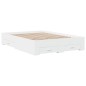 vidaXL Cama con cajones madera de ingeniería blanco 135x190 cm vidaXL Cama con cajones madera de ingeniería blanco 135x190 cm