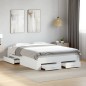 vidaXL Cama con cajones madera de ingeniería blanco 135x190 cm vidaXL Cama con cajones madera de ingeniería blanco 135x190 cm