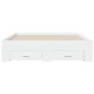 vidaXL Cama con cajones madera de ingeniería blanco 135x190 cm vidaXL Cama con cajones madera de ingeniería blanco 135x190 cm