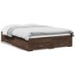 vidaXL Cama con cajones madera de ingeniería marrón roble 135x190 cm vidaXL Cama con cajones madera de ingeniería marrón roble 135x190 cm