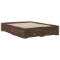 vidaXL Cama con cajones madera de ingeniería marrón roble 135x190 cm vidaXL Cama con cajones madera de ingeniería marrón roble 135x190 cm