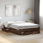 vidaXL Cama con cajones madera de ingeniería marrón roble 135x190 cm vidaXL Cama con cajones madera de ingeniería marrón roble 135x190 cm