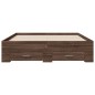 vidaXL Cama con cajones madera de ingeniería marrón roble 135x190 cm vidaXL Cama con cajones madera de ingeniería marrón roble 135x190 cm
