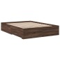 vidaXL Cama con cajones madera de ingeniería marrón roble 135x190 cm vidaXL Cama con cajones madera de ingeniería marrón roble 135x190 cm