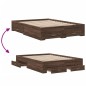 vidaXL Cama con cajones madera de ingeniería marrón roble 135x190 cm vidaXL Cama con cajones madera de ingeniería marrón roble 135x190 cm
