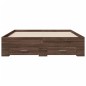 vidaXL Cama con cajones madera de ingeniería marrón roble 120x190 cm
