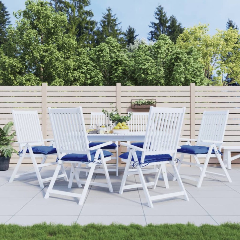vidaXL Cojines de silla de jardín 6 uds tela Oxford azul 40x40x7 cm