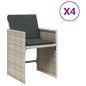 vidaXL Sillones de jardín con cojines 4 uds ratán sintético gris claro vidaXL Sillones de jardín con cojines 4 uds ratán sintético gris claro