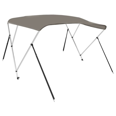 vidaXL Toldo bimini de 3 arcos gris 184x189x135 cm