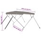 vidaXL Toldo bimini de 4 arcos gris 236x228x127 cm vidaXL Toldo bimini de 4 arcos gris 236x228x127 cm