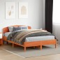 vidaXL Estructura cama con cabecero madera pino marrón cera 140x200 cm vidaXL Estructura cama con cabecero madera pino marrón cera 140x200 cm