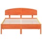 vidaXL Estructura cama con cabecero madera pino marrón cera 140x200 cm vidaXL Estructura cama con cabecero madera pino marrón cera 140x200 cm