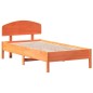 vidaXL Estructura cama con cabecero madera pino marrón cera 75x190 cm vidaXL Estructura cama con cabecero madera pino marrón cera 75x190 cm