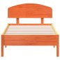 vidaXL Estructura cama con cabecero madera pino marrón cera 75x190 cm vidaXL Estructura cama con cabecero madera pino marrón cera 75x190 cm
