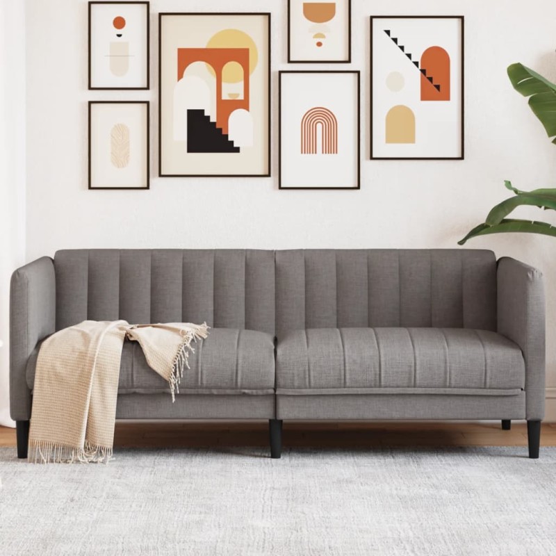 vidaXL Sofá de 2 plazas tela gris taupe vidaXL Sofá de 2 plazas tela gris taupe