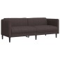 vidaXL Juego de sofás 2 piezas tela marrón oscuro vidaXL Juego de sofás 2 piezas tela marrón oscuro