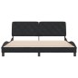 vidaXL Estructura de cama con cabecero de terciopelo negro 180x200 cm vidaXL Estructura de cama con cabecero de terciopelo negro 180x200 cm
