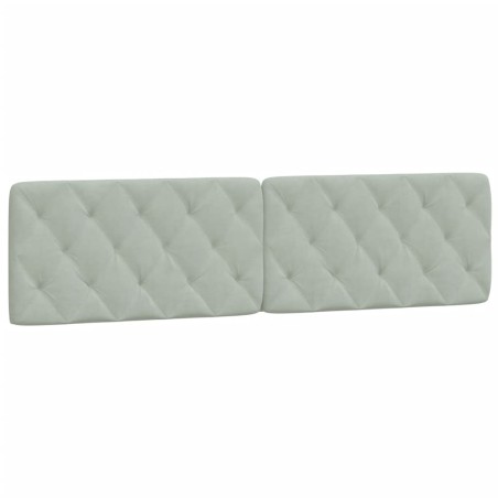 vidaXL Cabecero de cama acolchado terciopelo gris claro 200 cm