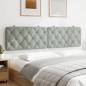 vidaXL Cabecero de cama acolchado terciopelo gris claro 200 cm vidaXL Cabecero de cama acolchado terciopelo gris claro 200 cm