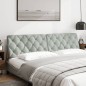 vidaXL Cabecero de cama acolchado terciopelo gris claro 200 cm vidaXL Cabecero de cama acolchado terciopelo gris claro 200 cm