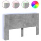 vidaXL Cabecero de cama con LED gris hormigón 180x16,5x103,5 cm