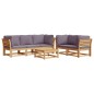 vidaXL Juego de muebles jardín 6 pzas con cojines madera maciza acacia vidaXL Juego de muebles jardín 6 pzas con cojines madera maciza acacia