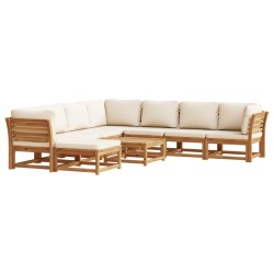 vidaXL Juego de muebles jardín 9 pzas con cojines madera maciza acacia