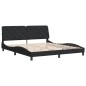 vidaXL Estructura de cama con cabecero de terciopelo negro 180x200 cm vidaXL Estructura de cama con cabecero de terciopelo negro 180x200 cm