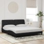 vidaXL Estructura de cama con cabecero de terciopelo negro 180x200 cm vidaXL Estructura de cama con cabecero de terciopelo negro 180x200 cm